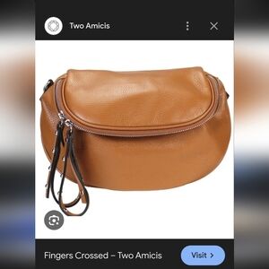 Two Amicis Tan Leather Crossbody Bag